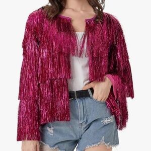 Magenta Tinsel Jacket (similar to Taylor Swift Karma)